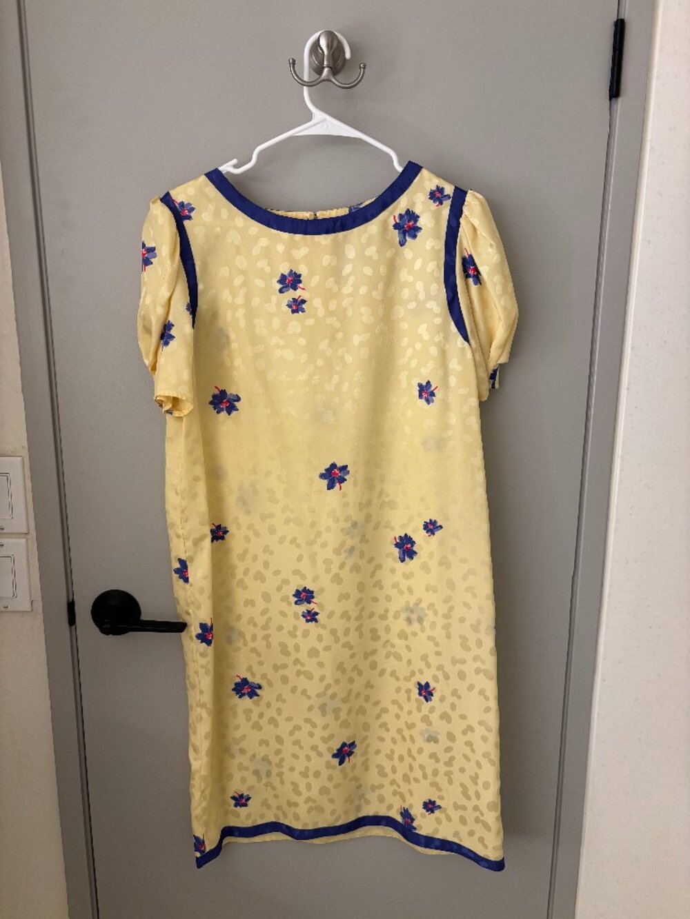 Vintage Flora Kung Silk Image Neiman Marcus Yellow Floral Dress
